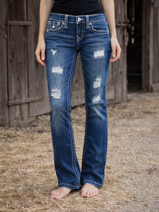 True Religion Denim - True Religion sz 25 capri skinny jeans distressed Strech